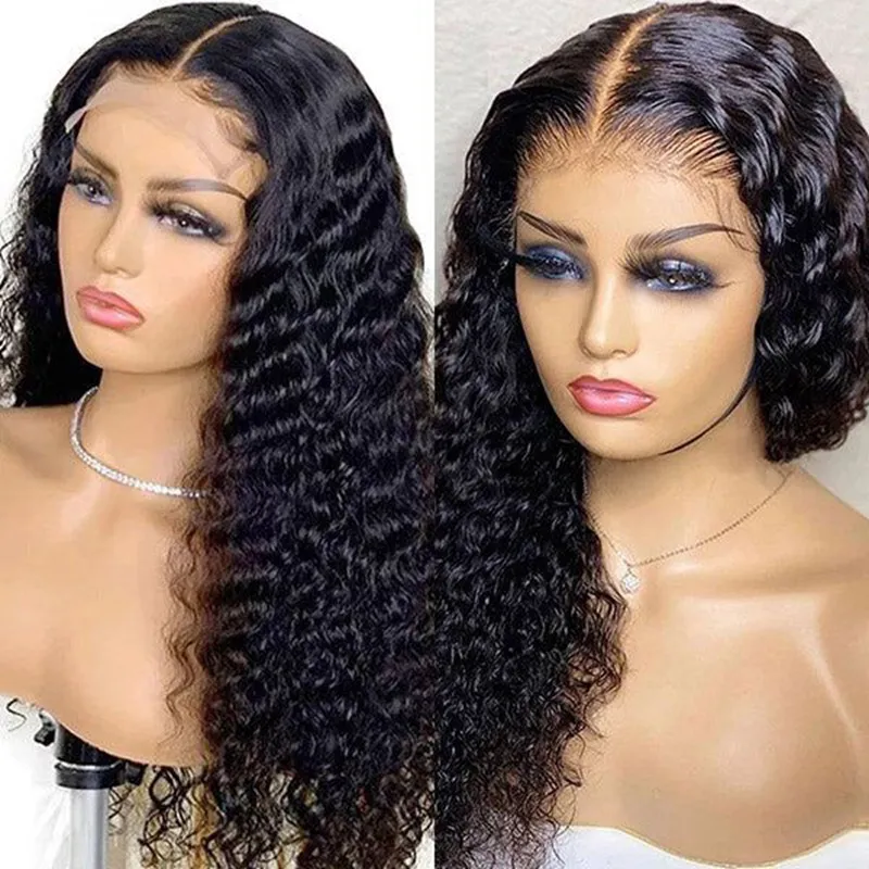 IBH Pre-plucked Undetectable HD Lace Glueless Deep wave Frontal Wigs 250% Density