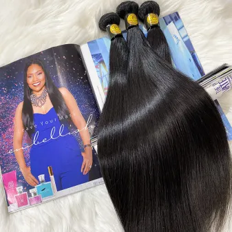 IBH Brazilian hair straight bundles with best quality straight raw hair vendors- Natural Striaght